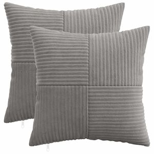 vidaXL Pudebetr&aelig;k 2 pcs ALMELO Lysegr&aring; 30 x 30 cm cordfl&oslash;jl