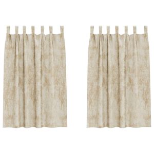 vidaXL Velour Gardiner 2 stk. Creme 175 x 140 cm Fl&oslash;jl