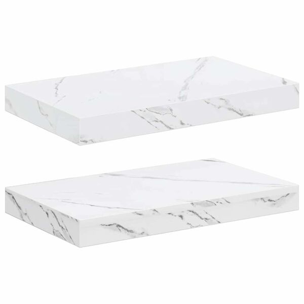 vidaXL V&aelig;ghylde 2 pcs Hvid marmor 40 x 23,5 x 4 cm Konstrueret tr&aelig;