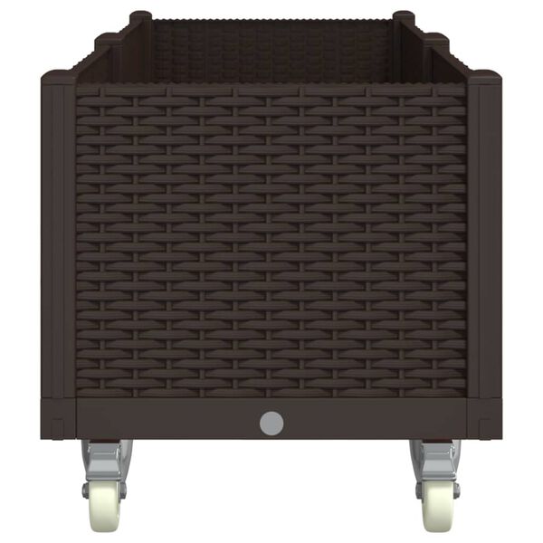 vidaXL plantekasse med hjul 160x50x54 cm PP brun