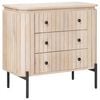 vidaXL Skuffeskab 70 x 30 x 65 cm Massivt Mango Tr&aelig; og Ingeni&oslash;rtr&aelig;