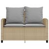 vidaXL 2-personers sofa med hynder og bord polyrattan beige