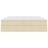 vidaXL Seng med opbevaring og madras Creme 180 x 200 cm Polyester