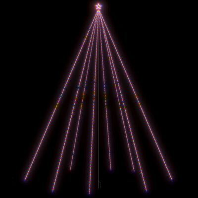 vidaXL lysende juletræ 1300 LED'er 8 m inde/ude farverigt lys