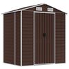 vidaXL haveskur 191x130x198 cm galvaniseret st&aring;l brun