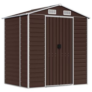 vidaXL haveskur 191x130x198 cm galvaniseret st&aring;l brun