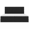 vidaXL Seng med opbevaring og LED med madras Sort 200 x 200 cm Fl&oslash;jl