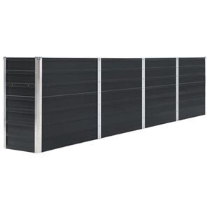 vidaXL h&aelig;vet havebed 320 x 40 x 77 cm galvaniseret st&aring;l antracitgr&aring;