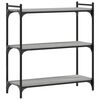 vidaXL bogreol 3 hylder 80x30x86 cm konstrueret tr&aelig; gr&aring; sonoma-eg
