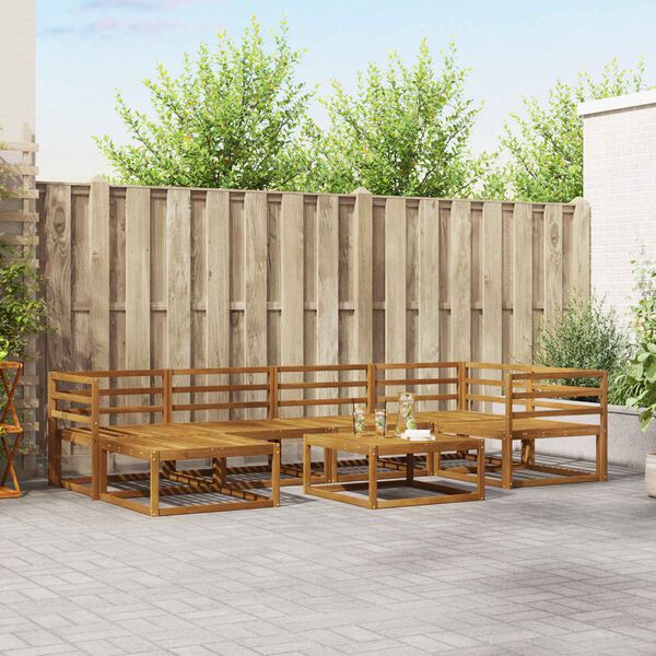 vidaXL Udend&oslash;rs sofagruppe 7 pcs Naturfarvet Massivt Akacietr&aelig;