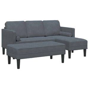 vidaXL Sofa S&aelig;t 2 stk. M&oslash;rkegr&aring; Polyester