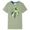 T-shirt til b&oslash;rn str. 104 kakifarvet