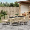 vidaXL Have Spisebordss&aelig;t 9 pcs Beige polyrattan