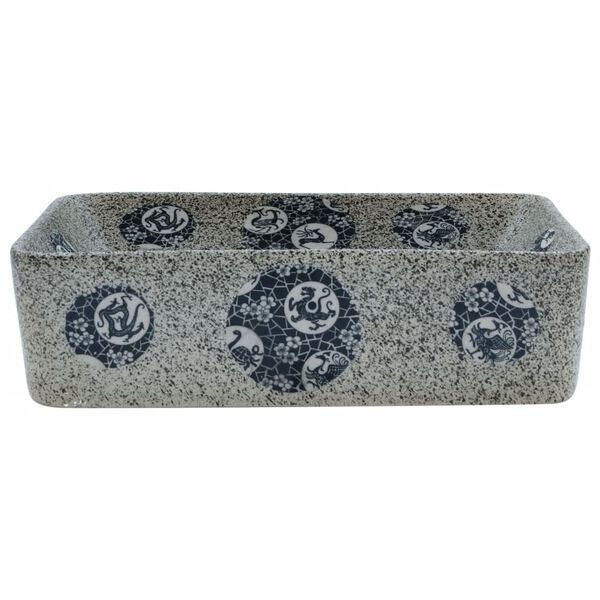 vidaXL håndvask til bord 46x35,5x13 cm rektangulær keramik flerfarvet