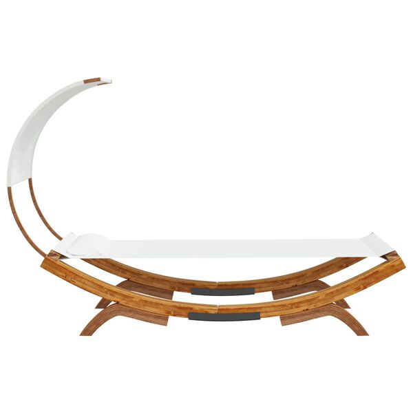 vidaXL loungeseng med baldakin 100x200x126 cm bøjet træ cremefarvet