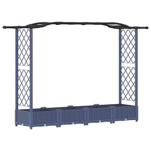 vidaXL H&aelig;vet Bed med Trellis og Tag Gr&aring; 207 x 40 x 123 cm PP