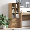 vidaXL Highboard med skuffe Artisan Egetr&aelig; 45,5 x 34 x 127 cm