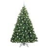 vidaXL Kunstigt juletr&aelig; med 300 LED'er Gr&oslash;n 210 cm PE og PVC