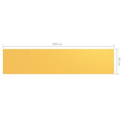 vidaXL altanafskærmning 90x400 cm oxfordstof gul