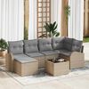 vidaXL Havesofa S&aelig;t 7 pcs Beige polyrattan