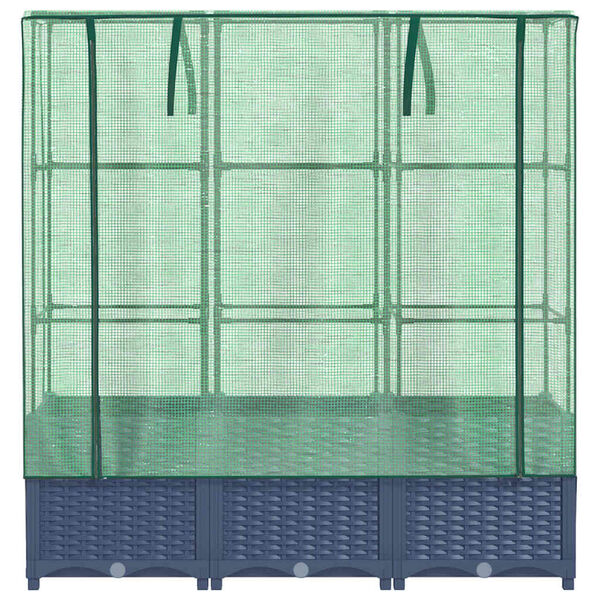 vidaXL h&oslash;jbed med drivhusovertr&aelig;k 120x40x138 cm rattan-look