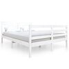 vidaXL sengeramme 140x190 cm massivt tr&aelig; hvid