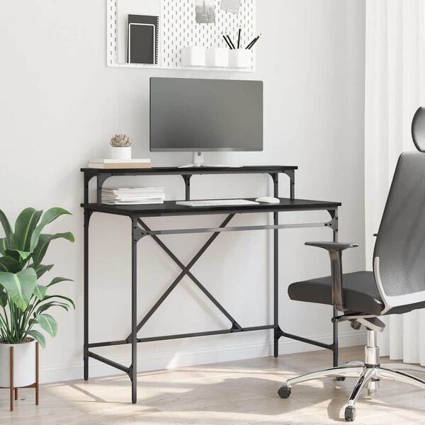 vidaXL Bord Sort eg 100 x 50 x 90 cm Konstrueret tr&aelig;