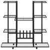 vidaXL blomsterstativ med hjul 94,5x24,5x91,5 cm jern sort