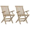 vidaXL Klapstole 2 stk. gr&aring; 56x61x89 cm massivt tr&aelig; teak