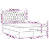 vidaXL osmannisk sengeramme med madras 140x190 cm stof cremefarvet