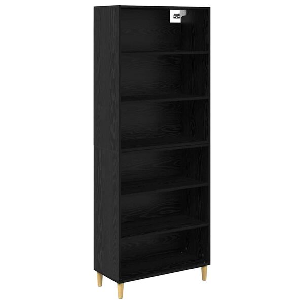 vidaXL Highboard Sort eg 69,5 x 32,5 x 180 cm Konstrueret tr&aelig;