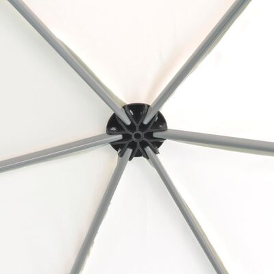 vidaXL sekskantet pop-op festtelt 6 sidevægge cremefarvet 3,6 x 3,1 m