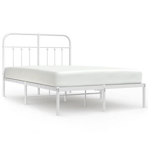 vidaXL sengeramme med sengegavl 120x190 cm metal hvid