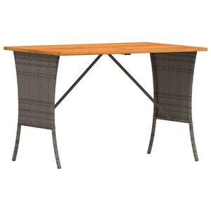 vidaXL havebord med top i akacietr&aelig; 105x75x72 cm polyrattan gr&aring;