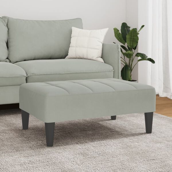 vidaXL fodskammel 77x55x31 cm velour lysegrå