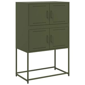 vidaXL sk&aelig;nk 68,5x38,5x107 cm st&aring;l olivengr&oslash;n