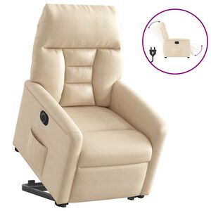 vidaXL l&oslash;ftestol mikrofiberstof beige