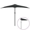 vidaXL altanparasol med aluminiumsstang 300x155x223 cm halv sort