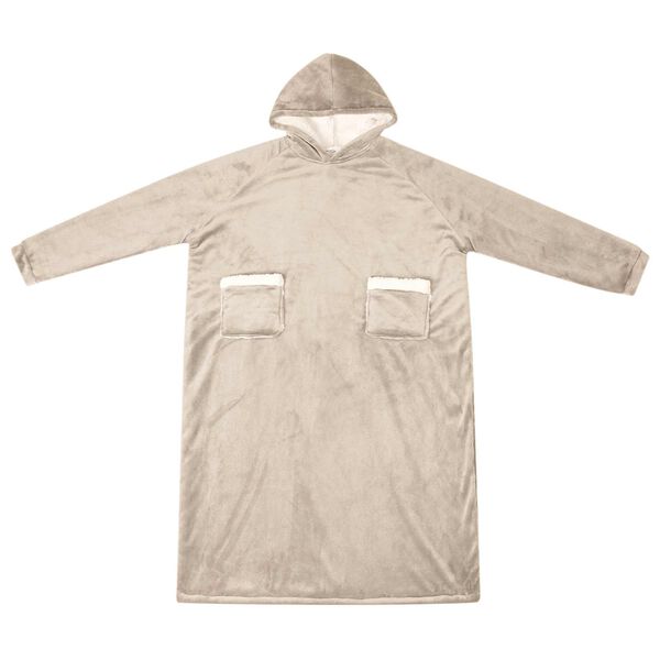 vidaXL T&aelig;ppe-hoodie Beige L Fleece og Flannel