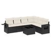 vidaXL sofas&aelig;t til haven 7 dele med hynder polyrattan sort