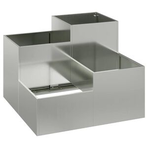 vidaXL Have Blomsterkrukke S&oslash;lv 100 x 100 x 60 cm Galvaniseret st&aring;l