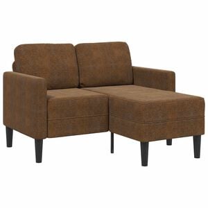 vidaXL 2-personers sofa med chaiselong L-formet 125 cm kunstl&aelig;der brun