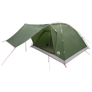 vidaXL Camping telt 6-personers Gr&oslash;n Polyester og St&aring;l