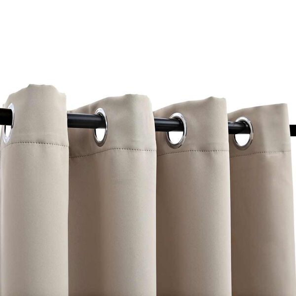 vidaXL m&oslash;rkl&aelig;gningsgardiner 2 stk. med metalringe 140 x 245 cm beige