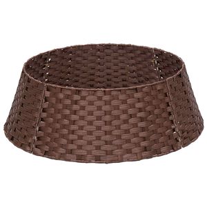 vidaXL Juletr&aelig;krave Rund M&oslash;rk Brun Dia. 45 x 22 cm polyrattan