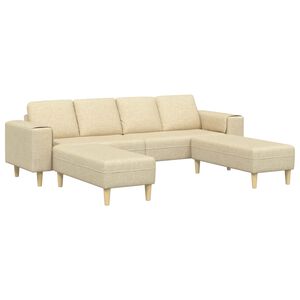 vidaXL Stue Sofa 3 stk. Creme Polyester