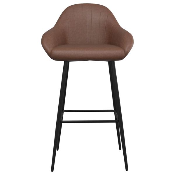 vidaXL barstole 2 stk. kunstl&aelig;der m&oslash;rkebrun