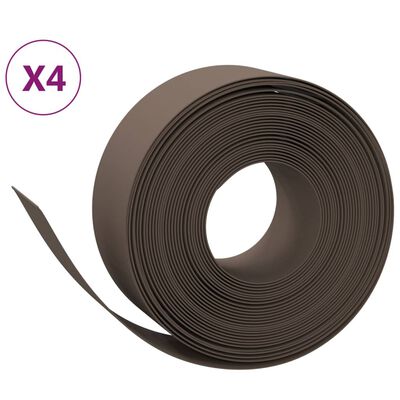 vidaXL græskanter 4 stk. 10 m 20 cm polyethylen brun