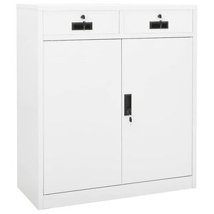 vidaXL kontorskab 90x40x102 cm st&aring;l hvid