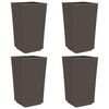 vidaXL plantekurve 4 stk. 32,5x32,5x57 cm PP brun